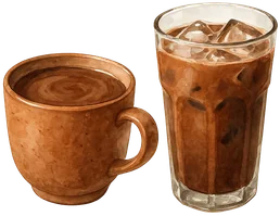Chocolate caliente y chocolate frío