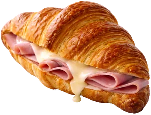 Croissant relleno de jamón y queso fundido