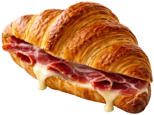 Croissant relleno de jamón serrano y queso