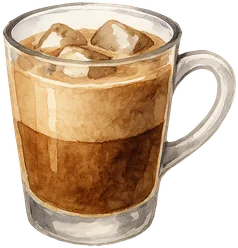 Iced cortado o iced macchiato