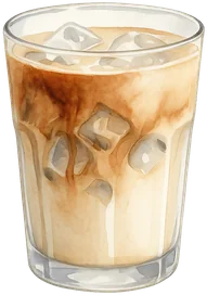 Iced latte macchiato en vaso alto