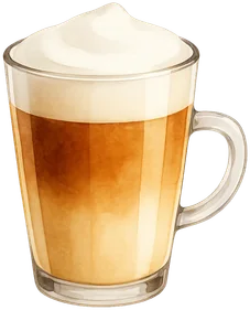 Latte macchiato en vaso alto