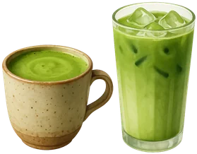 Matcha latte BIO, disponible caliente y con hielo