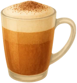 Tiramisú latte con cacao espolvoreado